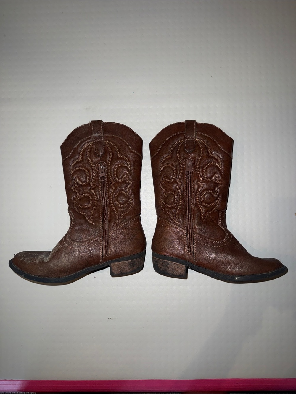 Cat & Jack Brown Embroidered Western Mid-Calf Boots